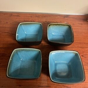 Threshold Blue and Black Square Bowls Set